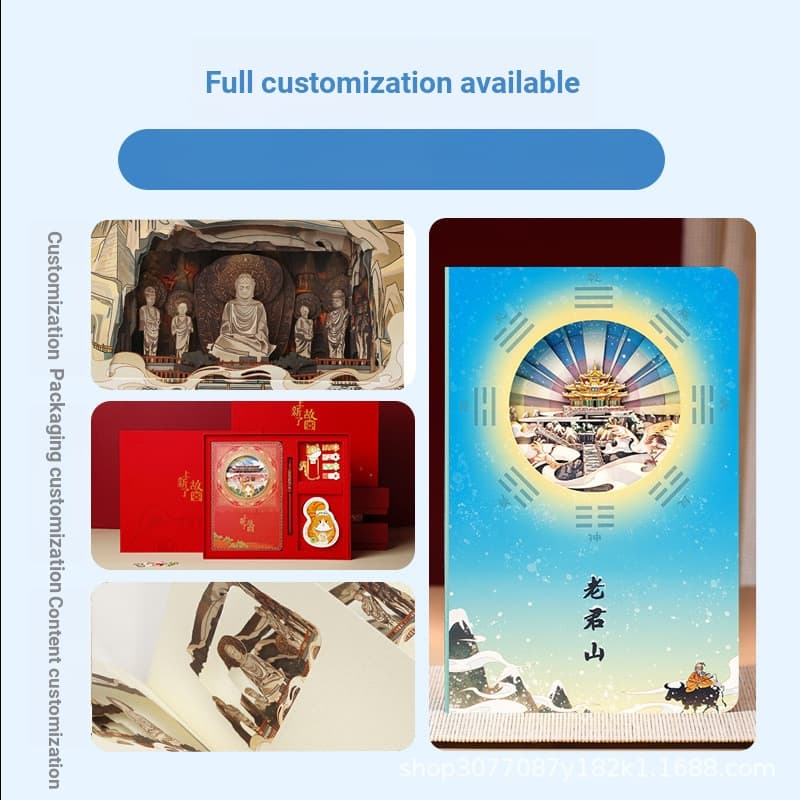 Luoyang Cultural Criativo Tridimensional Oco Papel Escultura Livro 3d Selo Livro Alto Valor Luoyang Ma Templo Zhongsheng