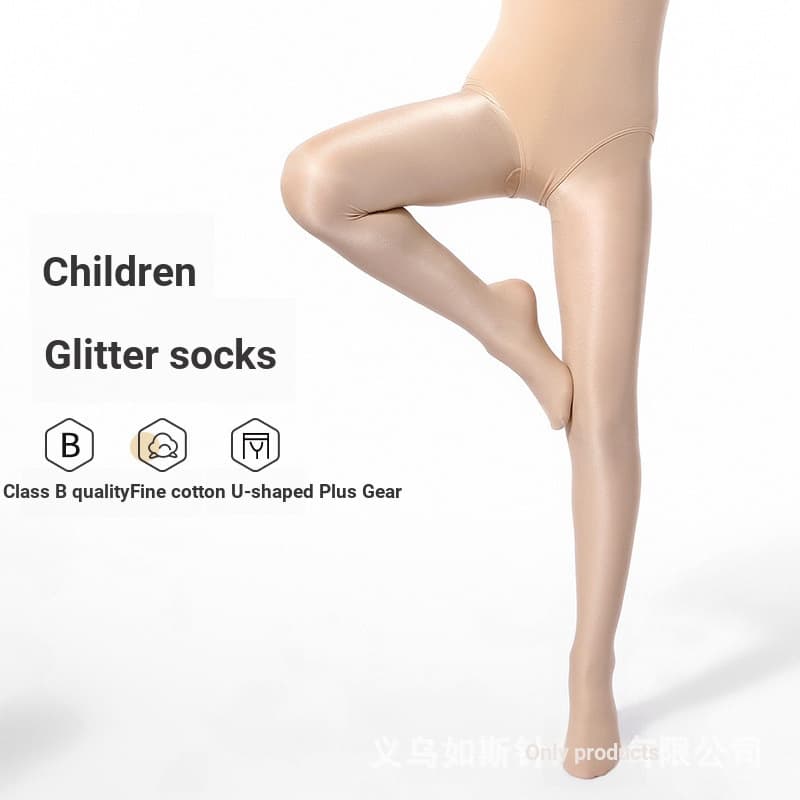 Crianças piscando meias meia-calça tom de pele dança latina brilhante competição reflexiva aeróbica Cheerleading dança m