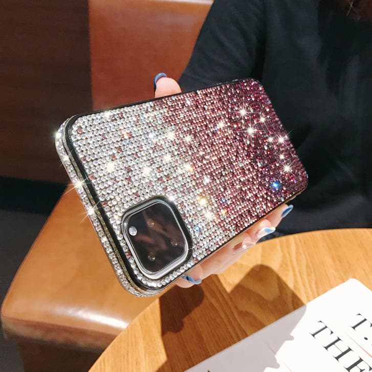 Para iPhone 17 16 15 14 Pro Max Capa Feminina Glitter Strass Bling Gradiente Diamante Espumante De Telefone Air 11 12 13