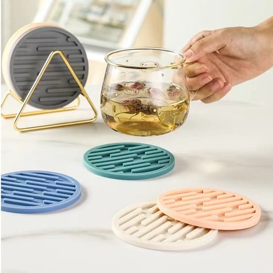 Bases Para Copos De Silicone De 10CM Com Isolamento Térmico De Drenagem De Palha Protetor De Chá Antiderrapante