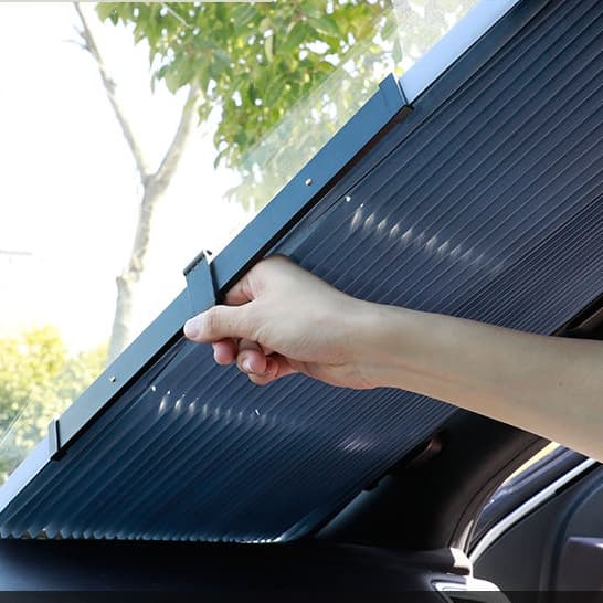 Pára-sol do carro automático retrátil resistente a altas temperaturas placa de isolamento térmico modificação da janela