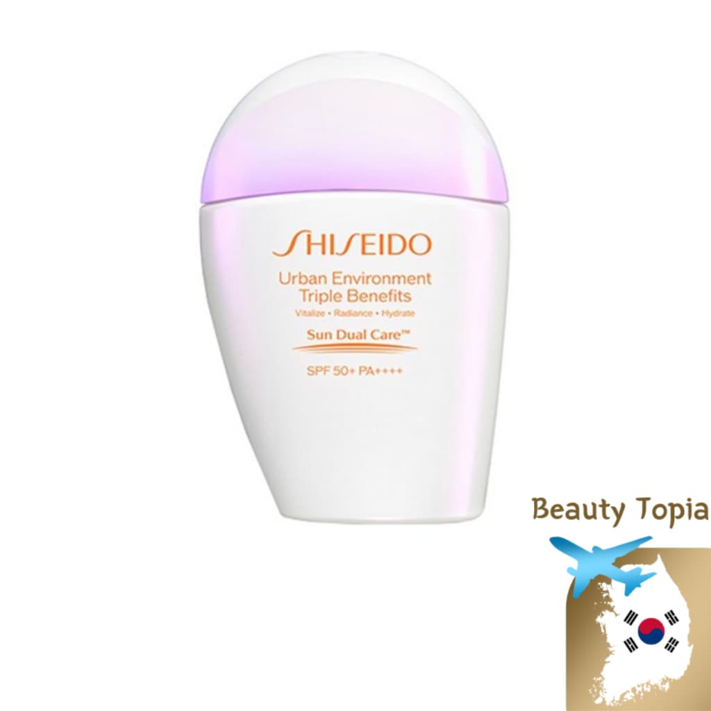 SHISEIDO protetor solar com cor hidratante facial  Urban Environment Triple Benefits Sun Dual Care SPF50+ PA++++ 30ml