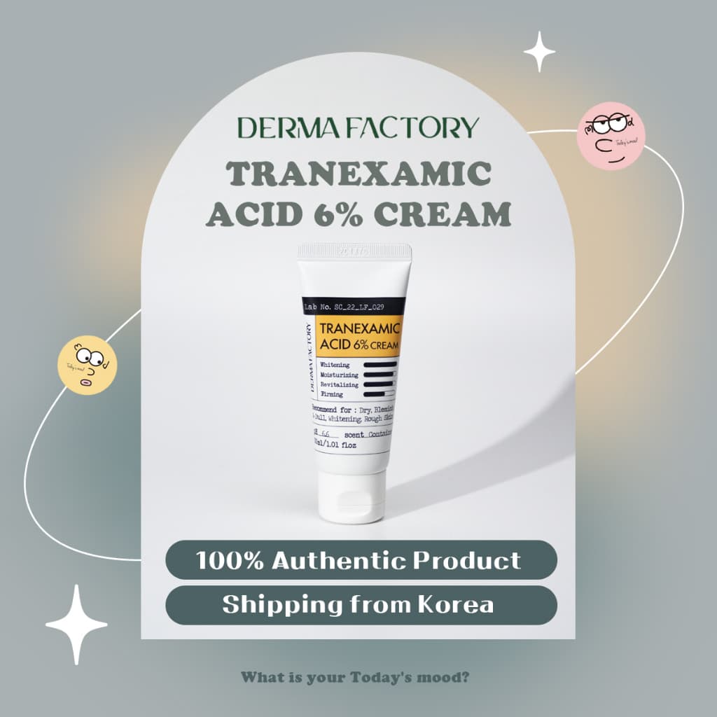 [Derma Factory] Tranexamic acid 6% cream 30ml | Pele Coreana Branqueamento Da Água Rosa Calma DermaFactory