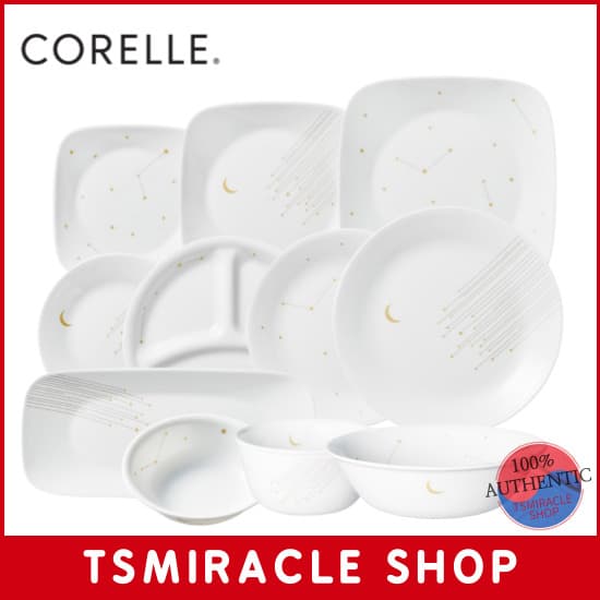 CORELLE STARGAZING Coleção De Louças Tipo Coreano Prato Redondo Tigela De Macarrão Talheres