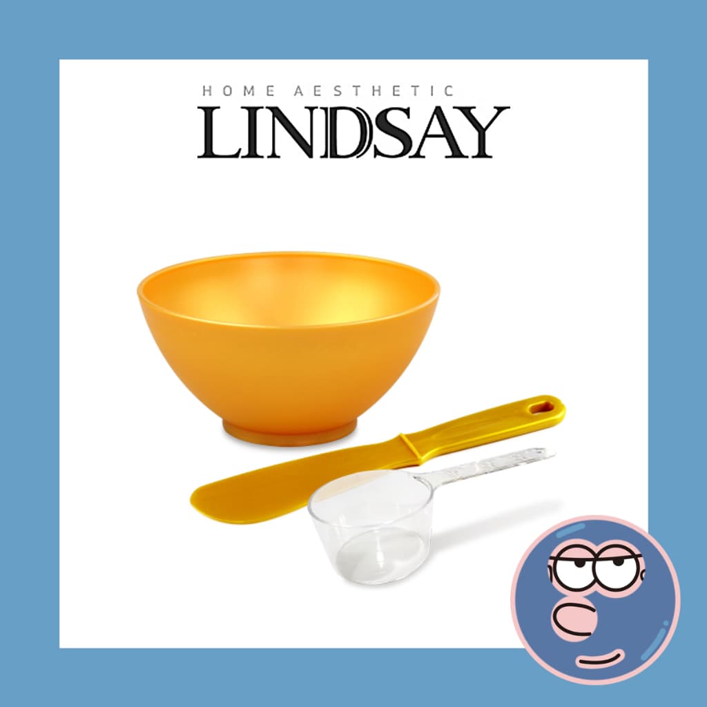 [LINDSAY] Premium Modelling Pack Tools Set (Tigela + Espátula + Colher De Medição | Pore Sebum Management Elasticidade Hidratante Facial Nutritiva Da Pele Refrigerar Para Baixo