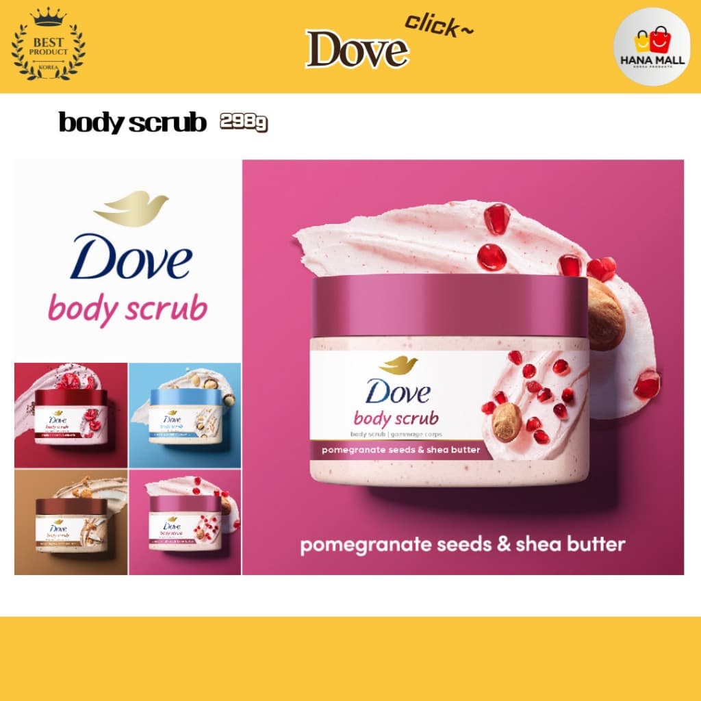 Dove Esfoliante De Semente De Romã E Manteiga De Karité 298g 1 Unidade-Corporal hana mall