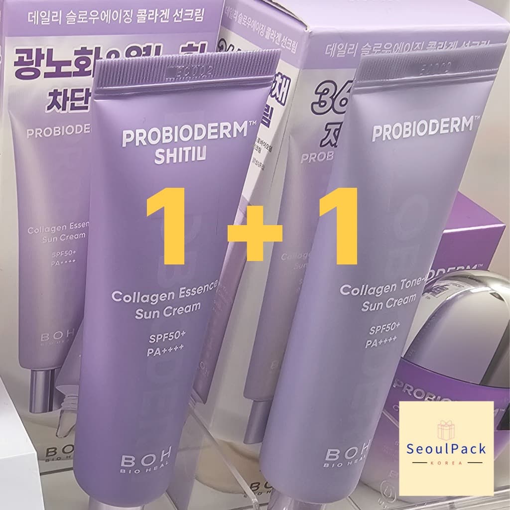 [1 + 1] BIOHEAL BOH Probioderm Protetor Solar Colágeno 50ml-Essência/Tonificante | Fps50 + PA + Iluminador E Antienvelhe