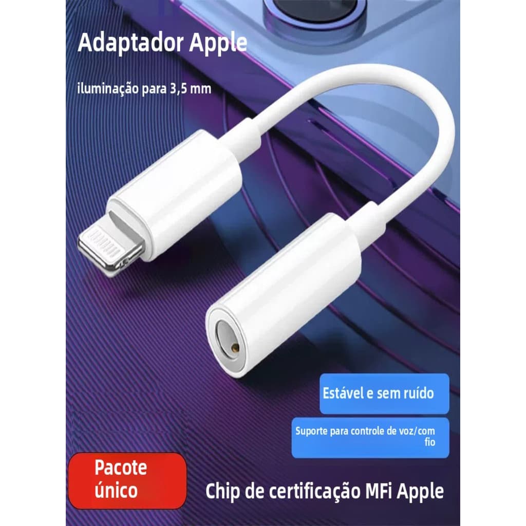 Adaptador iOS/Tipo C 2 3.5mm + Micro USB – Áudio Claro e Carga Rápida em um Só Plug!