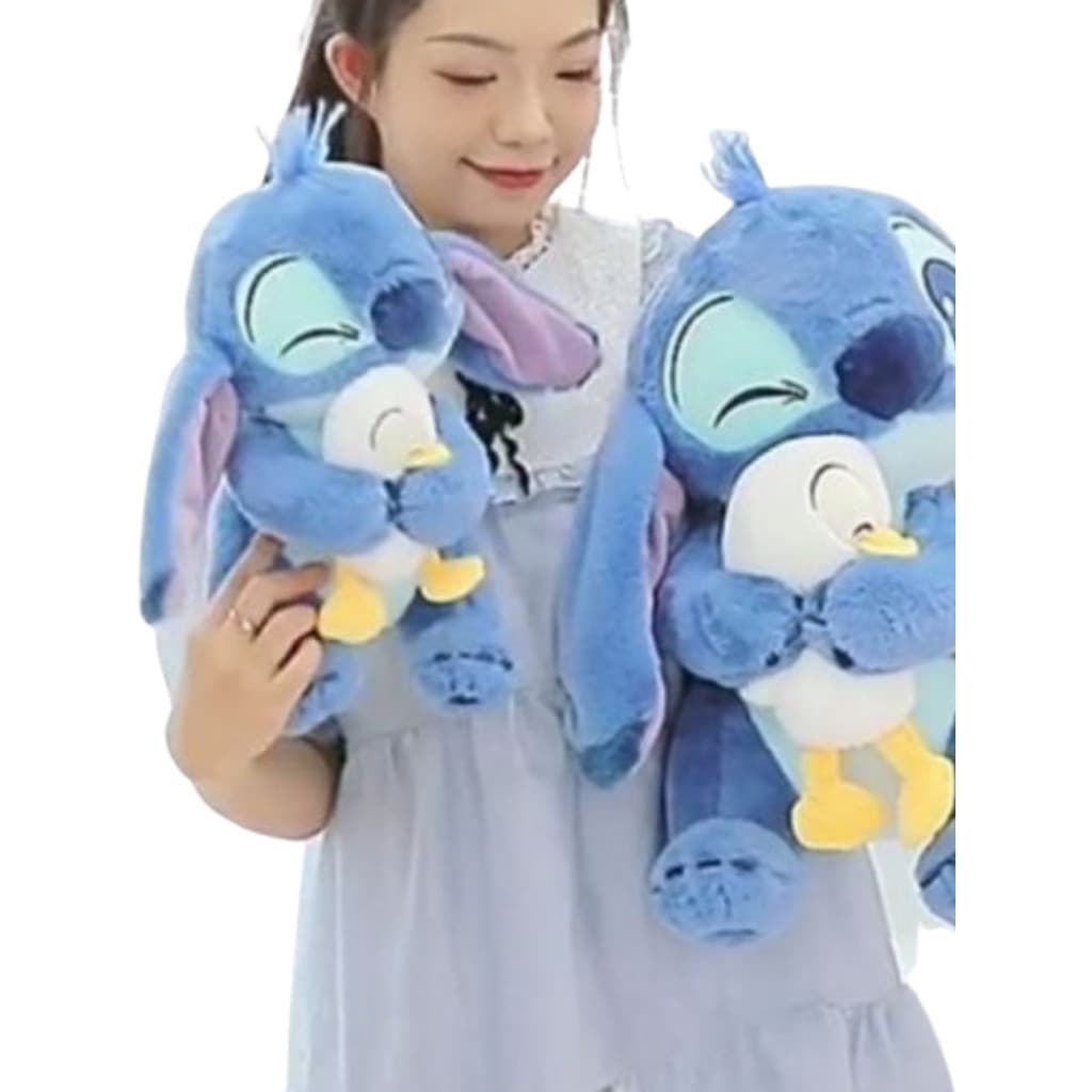 Pelúcia Stitch Abraçando um Patinho | Presente Perfeito para Quem Ama Fofura crianças presente ideal