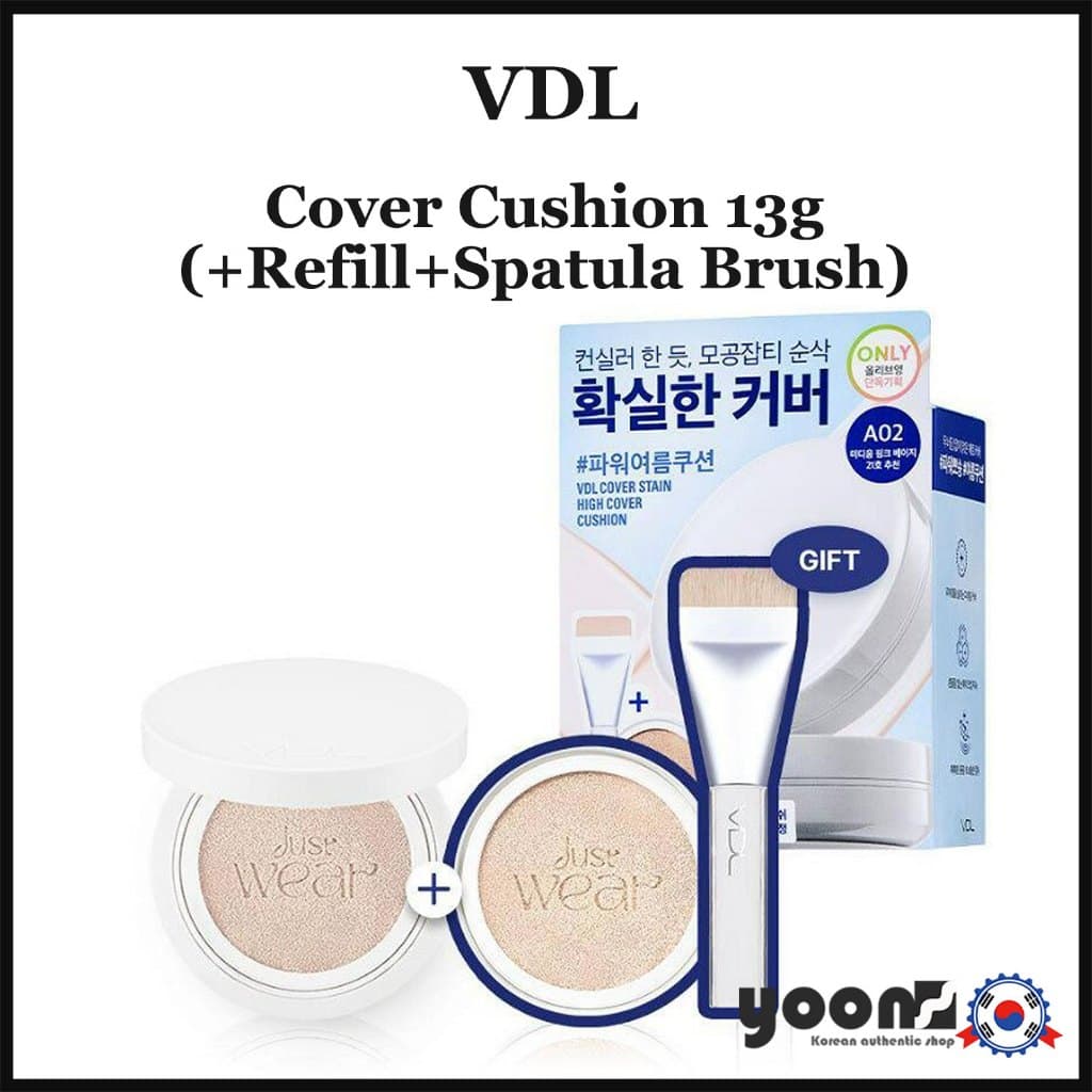 [VDL] Almofada De Cobertura Alta Para Manchas 13g (+ Recarga + Pincel De Espátula) _da Coreia
