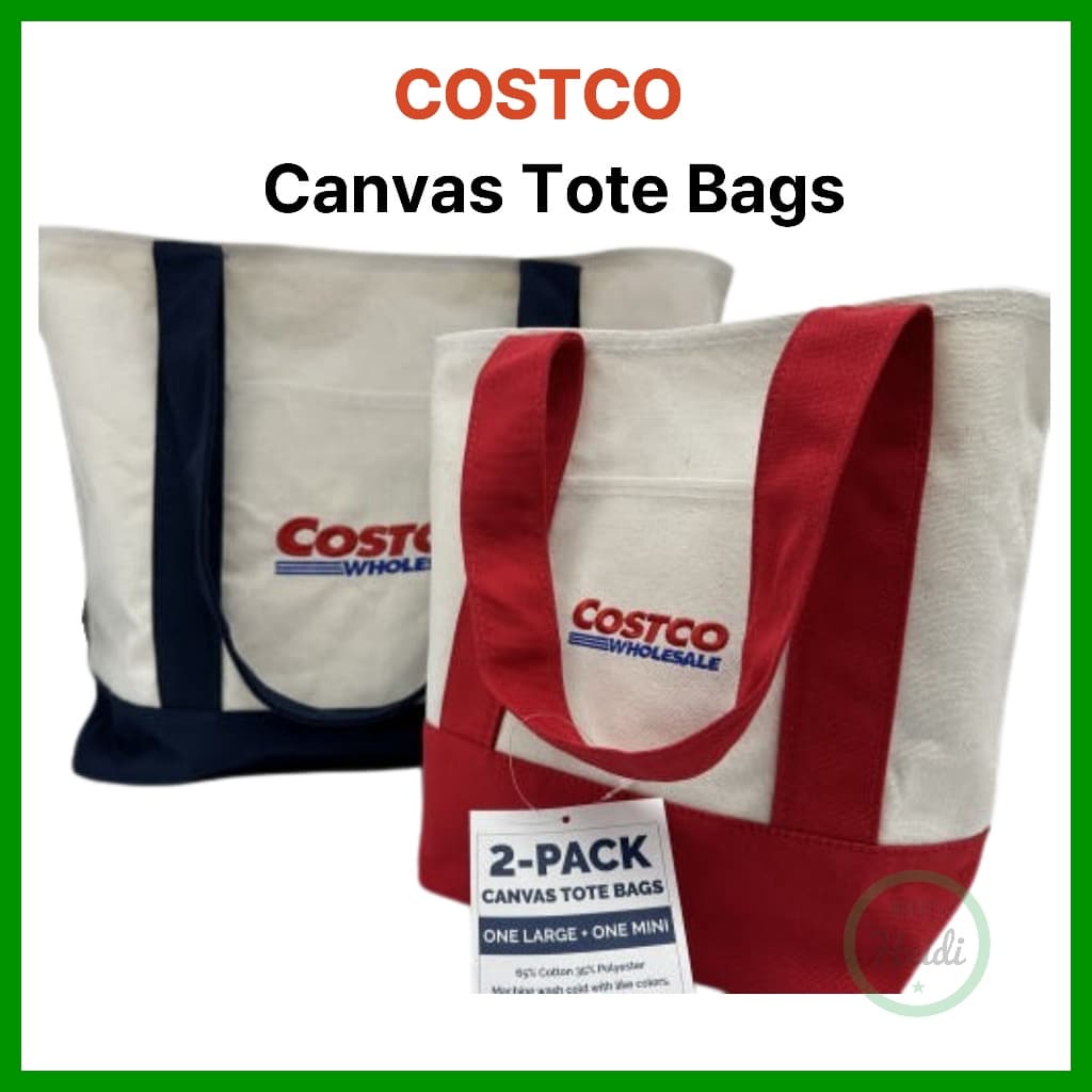 [Edição Limitada] Conjunto De Bolsas Ego De Lona COSTCO Com 2 Pacotes Mini + Grande | Sacolas Duráveis Leves E Reutilizá