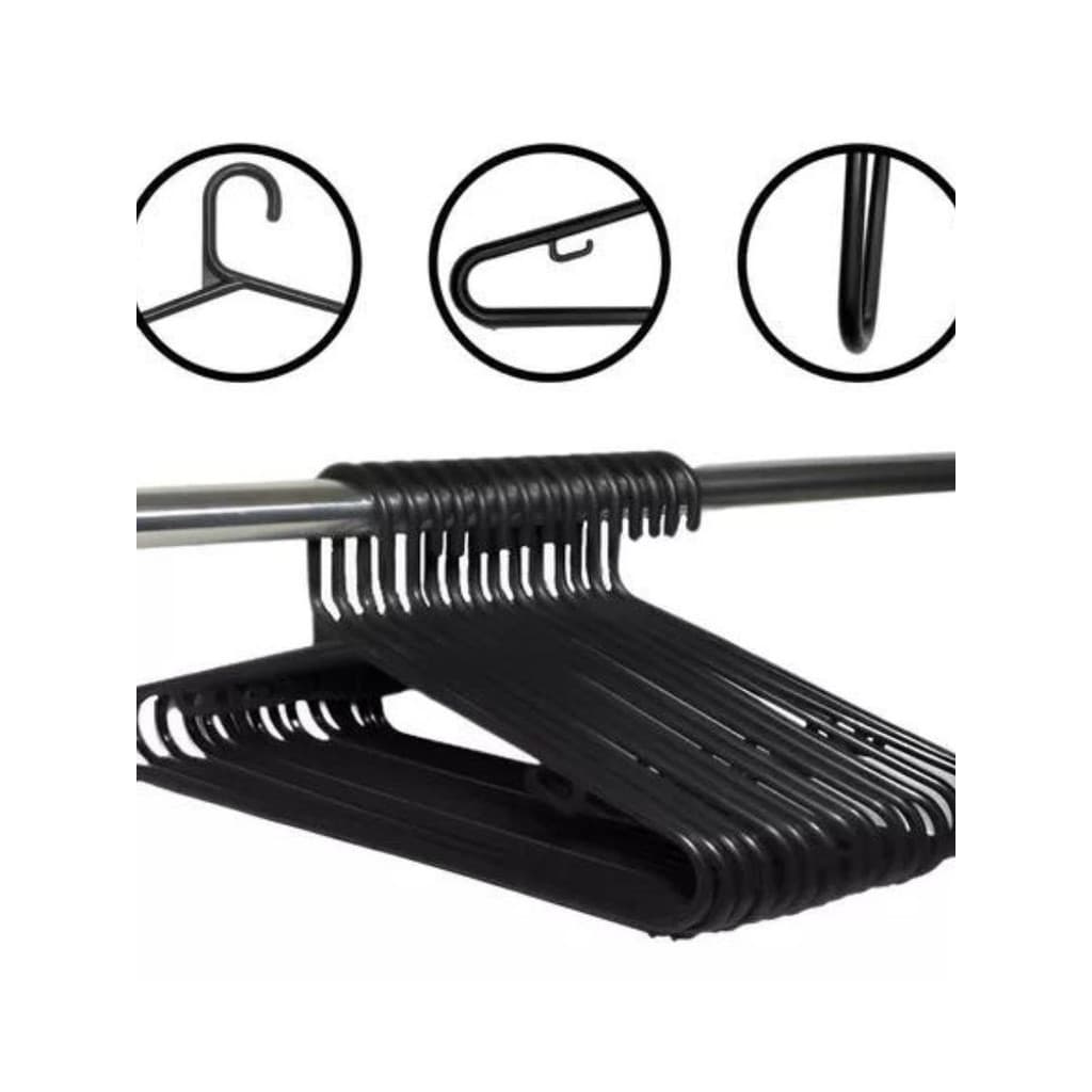 50 Cabides acrílico ou preto 8mm Adulto Reforçado organizador para Casas e Lojas