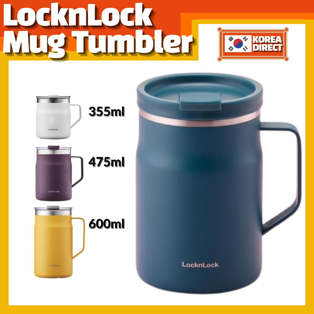 [LocknLock] Copo Caneca 355ml/475ml/600ml – Isolado Premium , Inoxidável , Sem BPA , À Prova De Vazamento