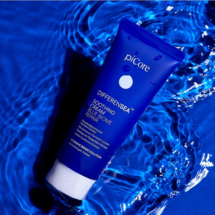 PICORE Differensea Soothing Cream Blue Biome Repair 50ml / 90ml Creme Calmante Bioma Azul Anti-Rugas Iluminador Guiazuleno Hidratante