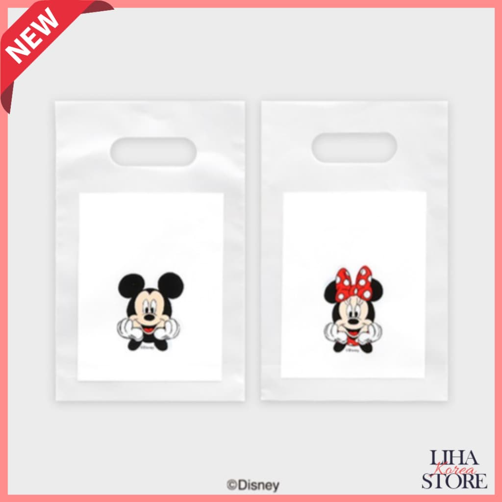 Daiso Korea Disney Mickey Minnie Handle PE Shopping Bag (7 Peças) Saco De Embrulho De Presente