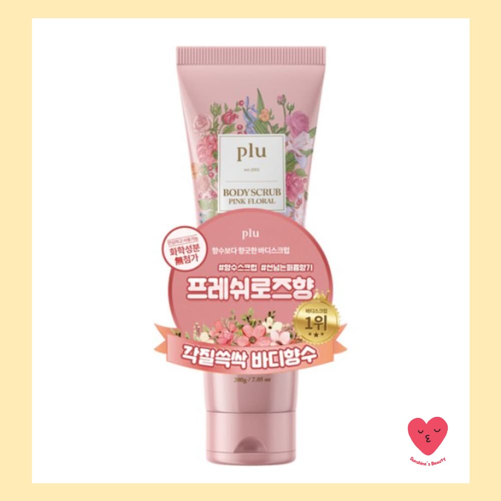 [plu] Pink Floral Body Scrub 200g | Pele macia com aroma floral romântico