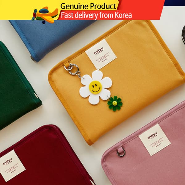 Conjunto Planner A5 com Zíper em Tecido Canvas (6 cores) – Capa + Refil Diário Semanal, Binder 6 Argolas Coreano KOREA