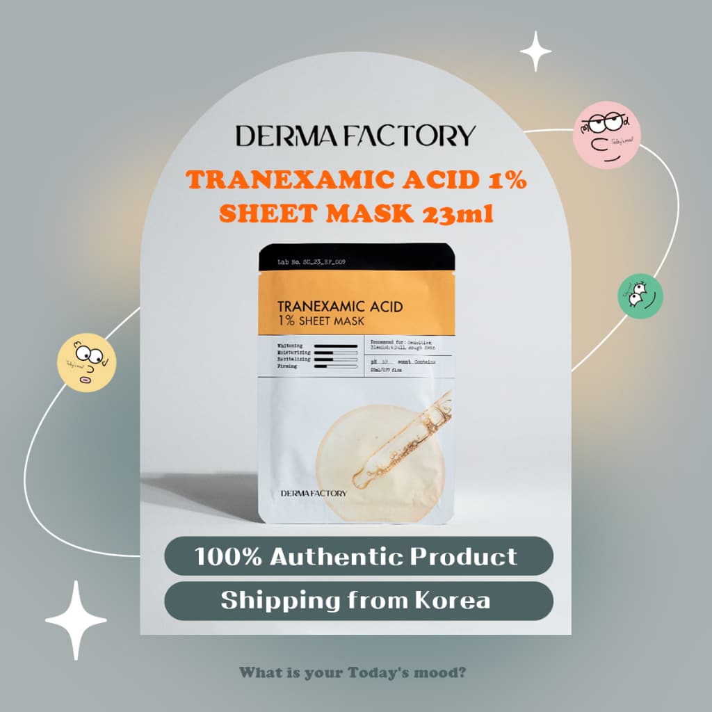 [Derma Factory] Tranexamic acid 1% Sheet Mask 23ml (Sheet Mask)  | DermaFactory Coreano De Cuidados Com A Pele Branqueamento Calmo Oliveyoung
