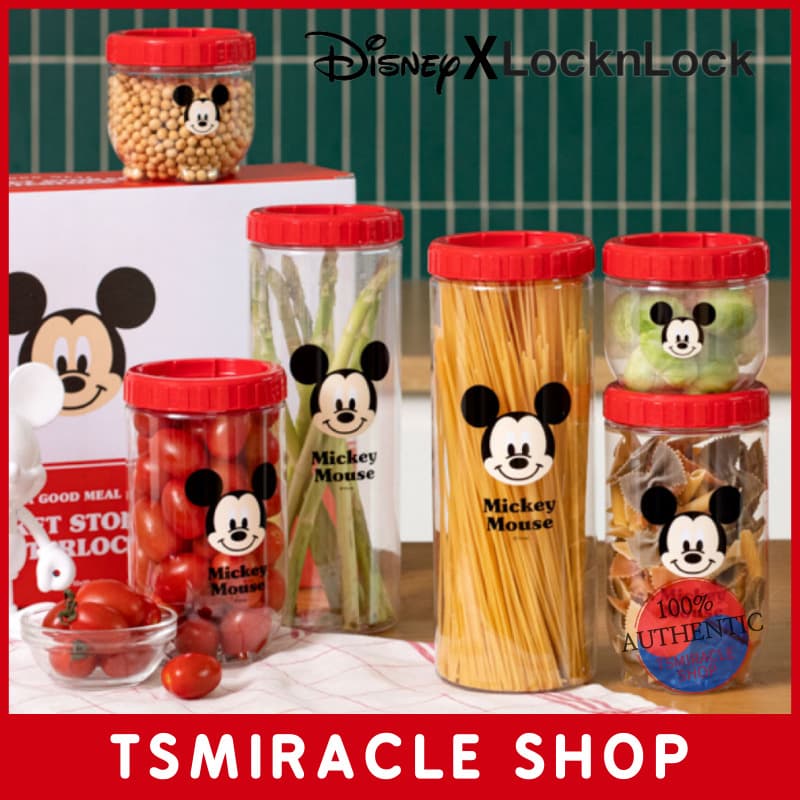 LocknLock Disney Mickey Mouse Interlock Recipiente De Armazenamento Hermético Conjunto 6P