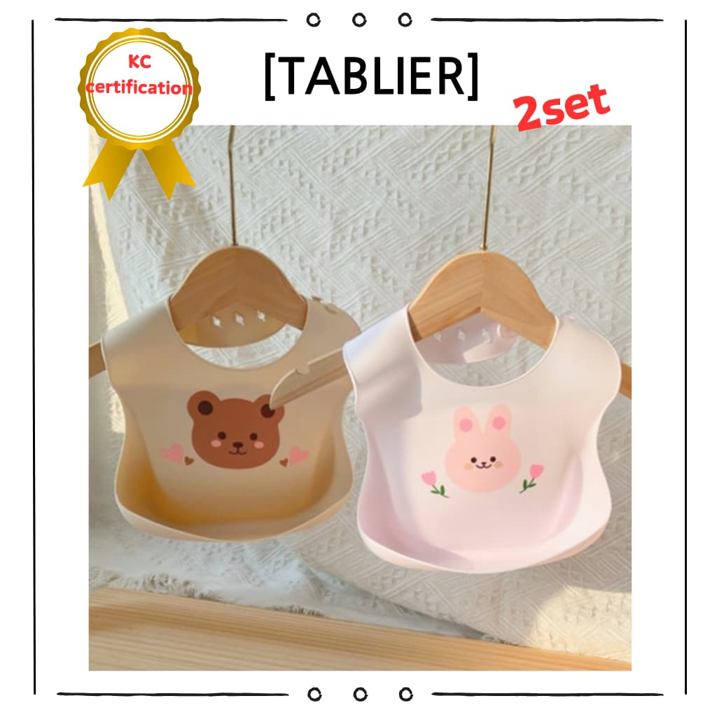 Conjunto De 2 Peças De Babador De Silicone Para Bebê | Certificado KC Alimentação Macio E Ajustável Com Coletor De Alimentos Impermeável Fácil De Limpar Fundamentos Coreanos Bebês Babadores