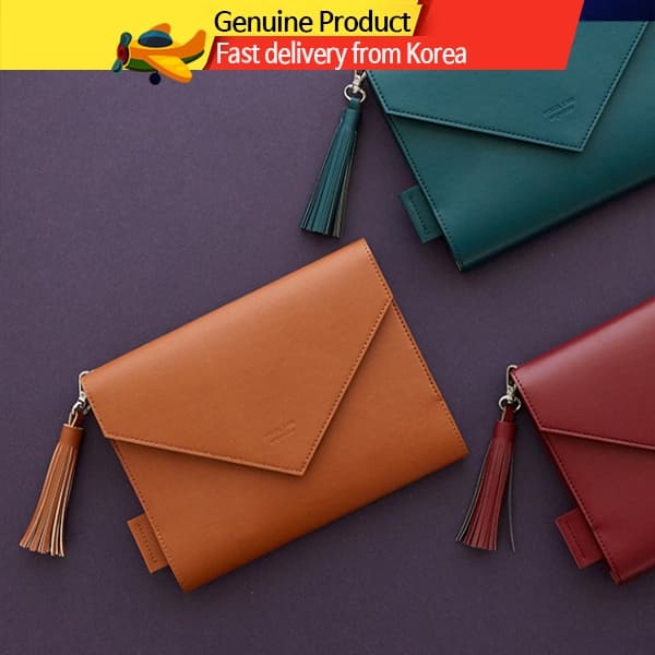Planner A5 em Couro Tipo Clutch – Caderno Organizador Premium Sem Data Design Coreano