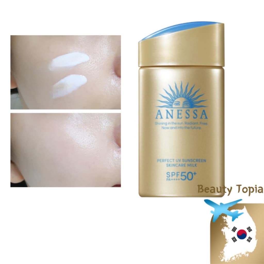 ANESSA protetor solar prova d água Perfect UV Sunscreen Skincare Milk SPF50+ PA++++ 60ml