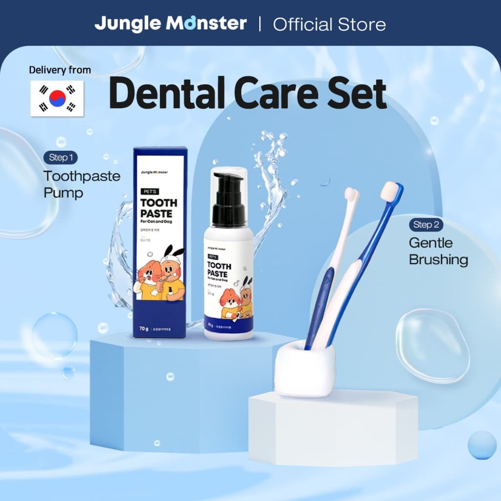 [Junglemonster] Conjunto De 2 Cuidados Dentários-Escova De Dentes De Cerdas Ultrafinas E Pasta De Dente Com Sabor De Fra