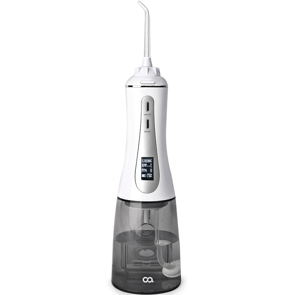 [OA] Fio Dental De Água Sem Para Dentes-Irrigador Oral Portátil E Recarregável Com Tanque De 350ML 5 Modos