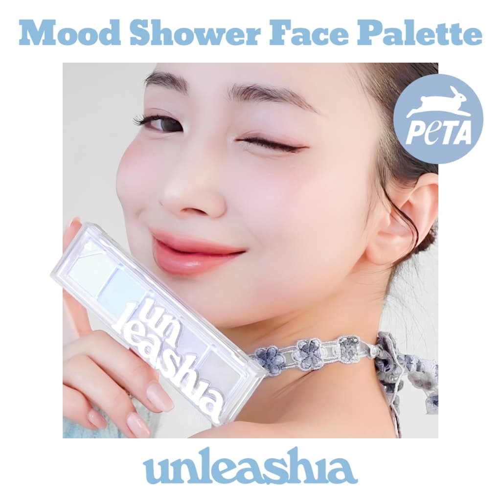 [unleashia] Mood Shower Face Palette Paleta De Rosto De Chuveiro De Humor | Destaque Cosméticos Naturais KOREA Vegan Nature Glitter Contorno Do