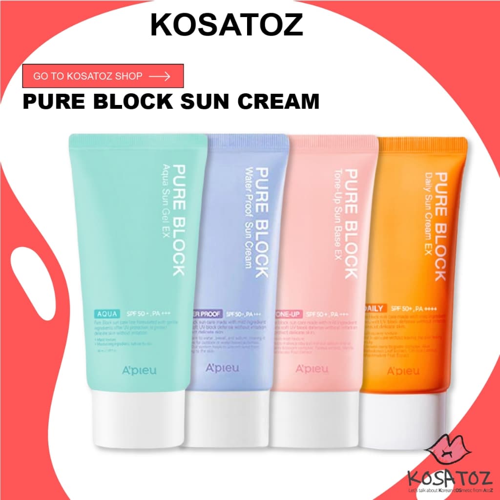 Creme Solar Apieu Pure Block (Tônico/Impermeável/Gel Aqua) 50ml