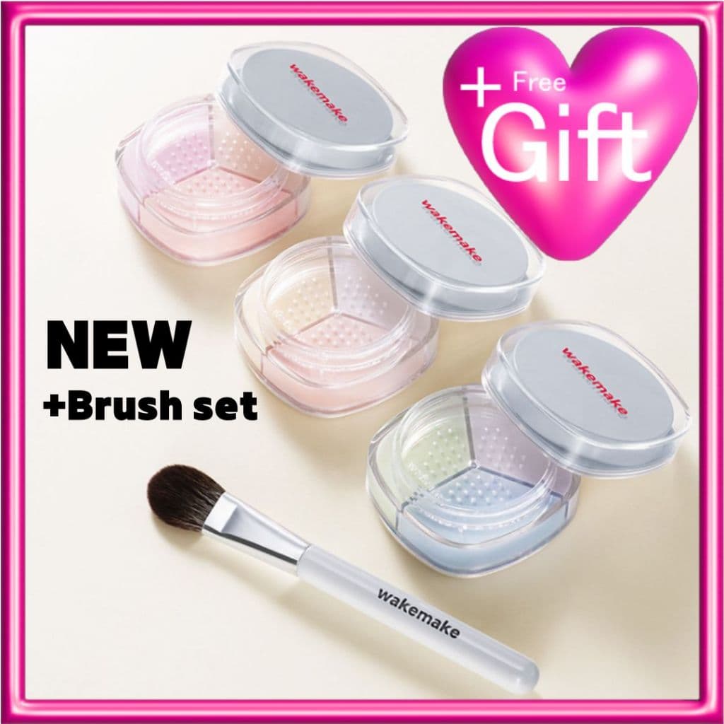 [Wakemake] (Novo) Pó Multicolorido Stay Fixer Fact Vegan-Fixador De Maquiagem Base Olive Young Korea