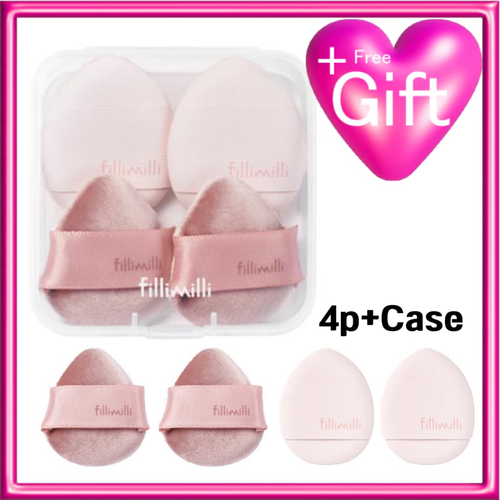 [Fillimilli] Mini Tapping Puff 4P (Base E Blush) + Estojo Olive Young Korea