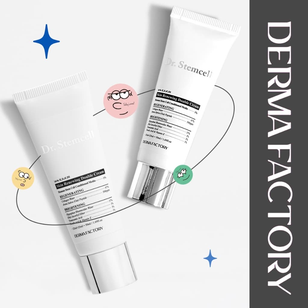 [Dr.Stemcell Skin Renewing Double Cream 50ml | Elasticidade Regeneradora Oliveyoung Gangnam Brilhante Para Cuidados Com A Pele