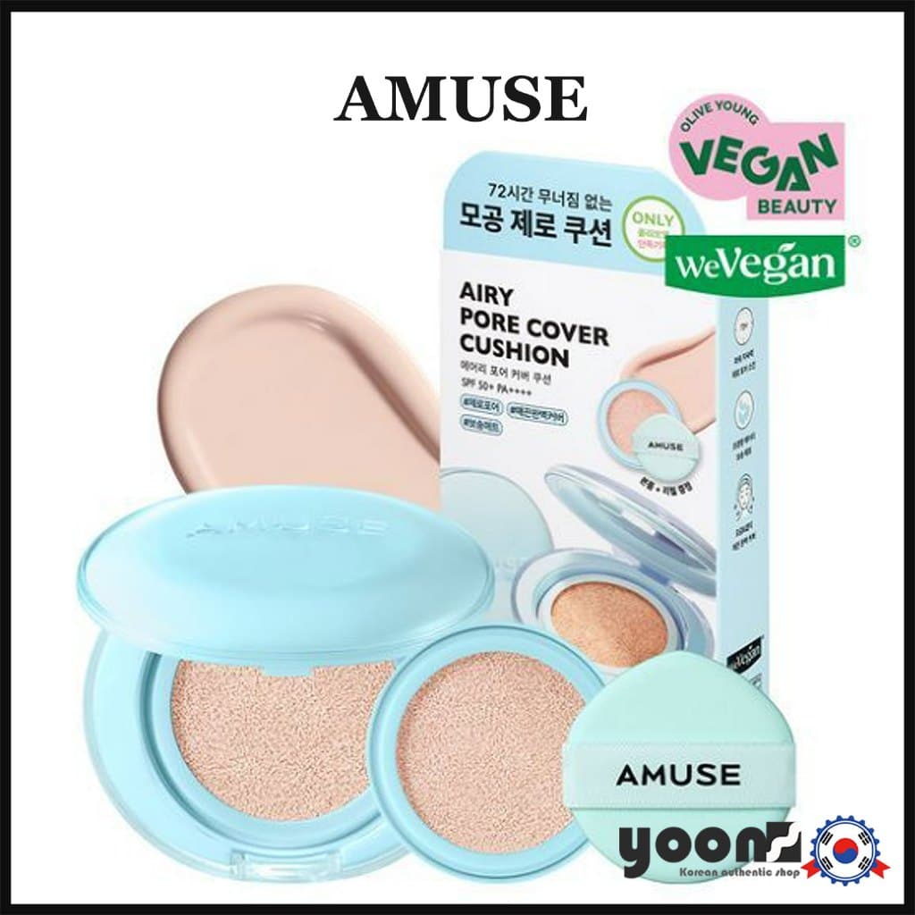 [amuse] Almofada Airy Pore Cover (Produto Principal + Recarga) _da Coreia