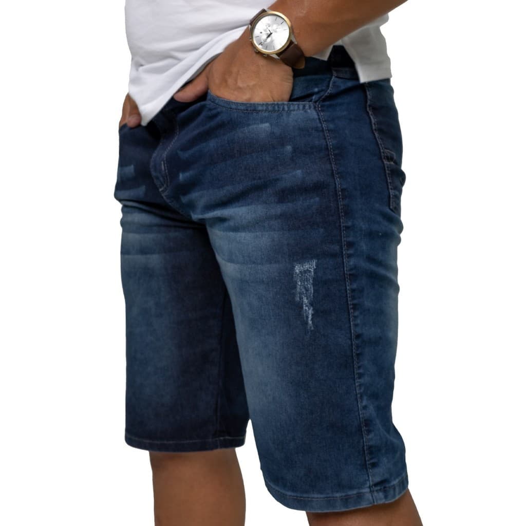 Bermuda Masculina Short Jeans Lycra Elastano Verão Presente Pai
