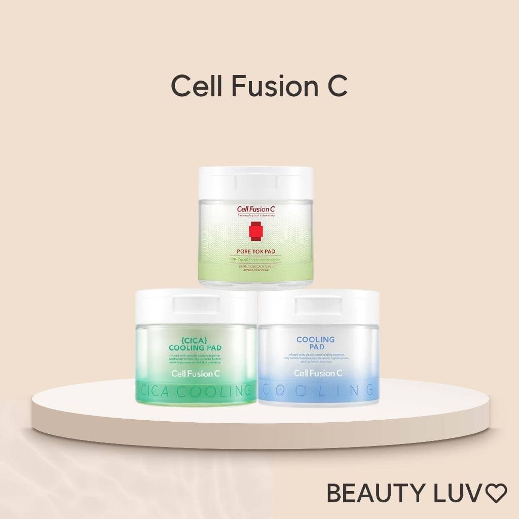 [Cell Fusion C] Coleção De Almofadas/Post α Cooling Pad 70p , Cica Pore Tox 60p