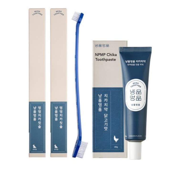 Escova De Dentes Coreana Chica/Pasta De Dente Sabor Frango 40g