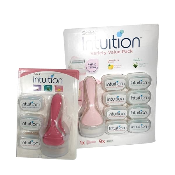 schick intuition womens razor variety pack 2types (1razor+4refills,1razor+9refills)