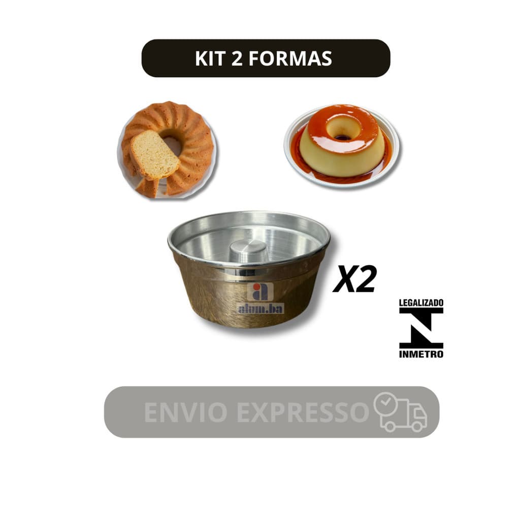 forma de bolo kit 2 forma redonda de pudim aluminio, grande, pequena e media tamanhos 24,22,20,18,16
