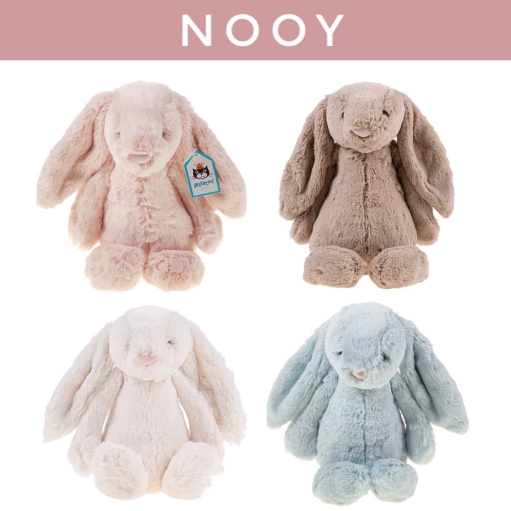 [Jellycat London] Bashful Bunny Stuffed Toys 31 Cm Médio 4 Cores (Blush/Creme/Bege/Arco)