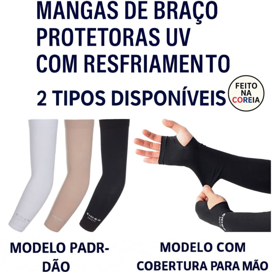 [Feito na Coreia] Mangas de Braço UV para Sol – Capa de Mão, Resfriamento, Esporte