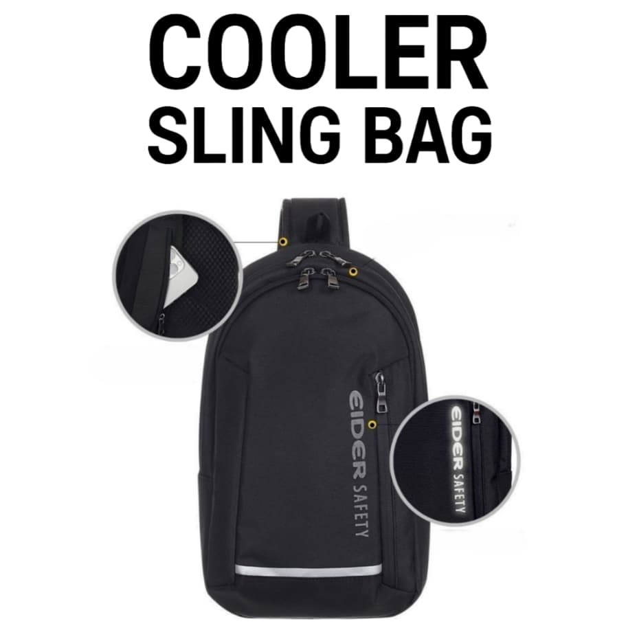 Bolsa Tipo Estilingue Isolada Com Função Mais Fria – Logotipo Leve E Reflexivo , Vários Bolsos