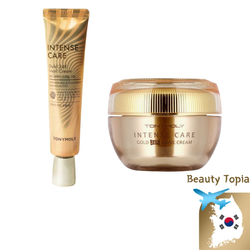 TONYMOLY Creme de muco de caracol ouro 24k creme anti rugas Intense care gold 24k Snail Cream 45ml 30ml hidratante facial