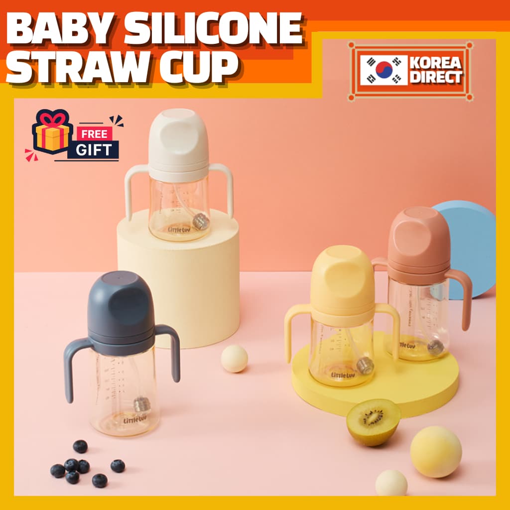 [LocknLock] Copo De Palha De Silicone Com Alças Duplas 280ml 350ml Para Bebê PPSU BPA FREE
