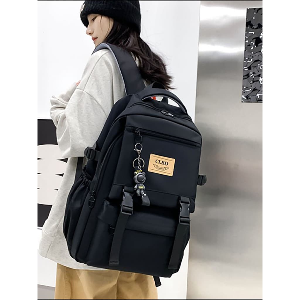 Mochila Funcional Resistente Anti Furto Remendo De Letra De Estilo Simple Reforçado, Mochila Feminina Masculino Notebook