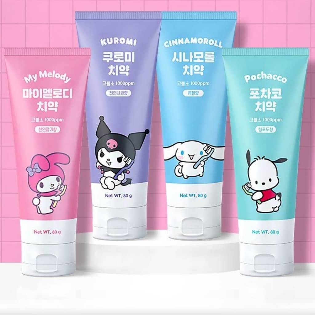 Sanrio 4 Sabores Crianças Pasta De Dente Com Flúor 80g Cuidados Os Dentes Para