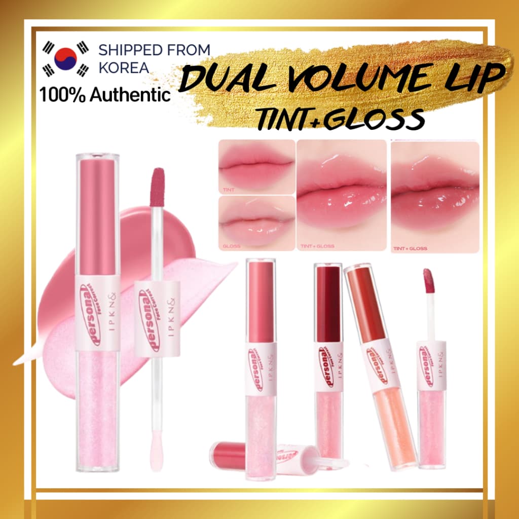 [Novo/IPKN] Brilho Labial Com volume Personalizado Duplo , De Longa Duração , Beleza Coreana