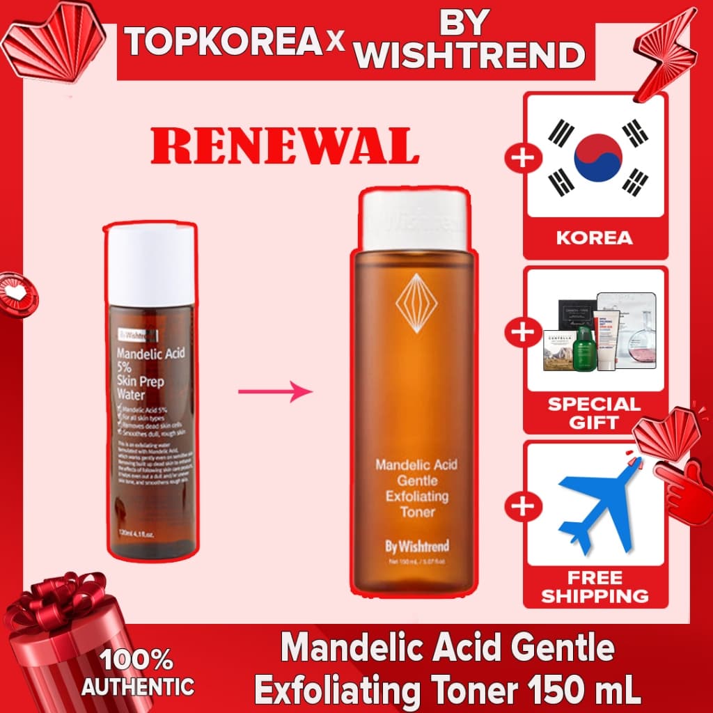 Por Wishtrend Novo Toner Esfoliante Suave Com Ácido Mandélico 150 mL TOPKOREA Envio Da Coreia