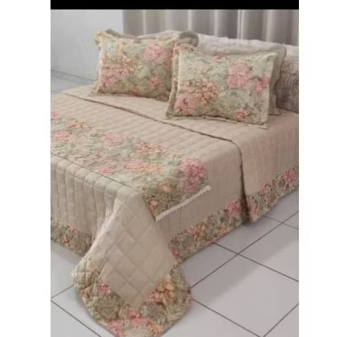 Promoção Cobre leito ROSE Queen,4 peças com oeseira decorativa em jacquard,cor avelã