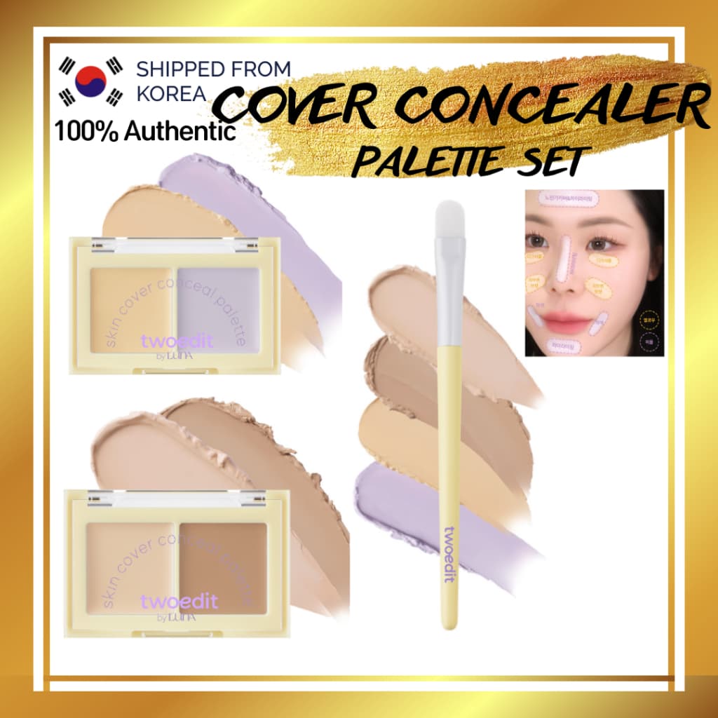 [Coréia] Conjunto De Paleta De Corretivo De Cobertura , Capa De Manchas Escuras , Pincel Corretor